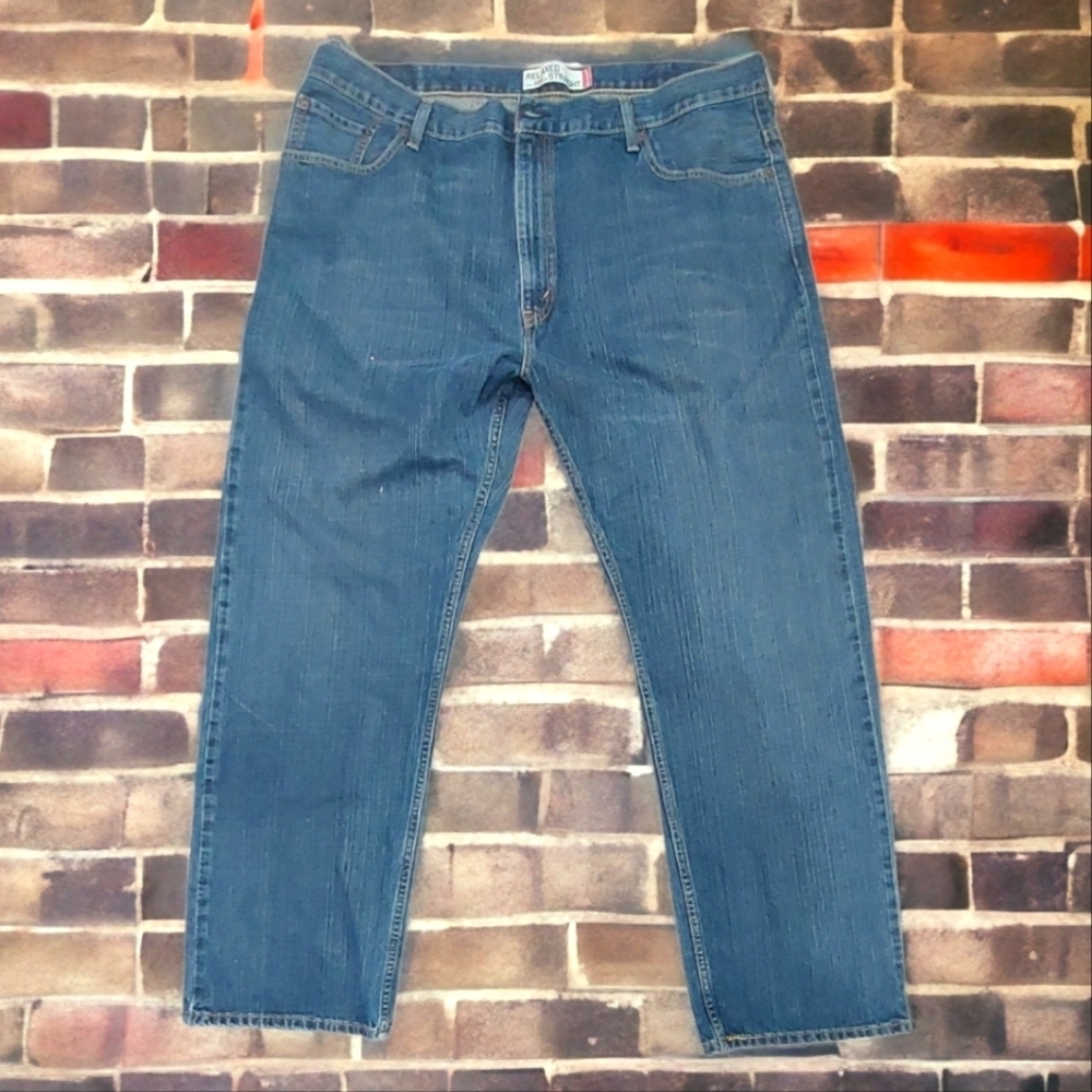 Levis 559 Relaxed Fit Straight Leg 44x34 Medium Wash Denim Jeans